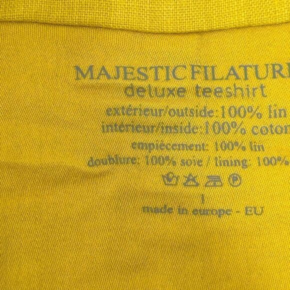 Majestic Filatures Yellow Linen Raw Hem Open Blazer | Size XS - Picture 9 of 9
